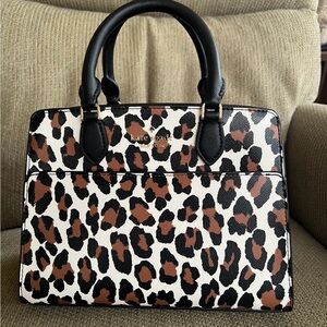 Kate Spade Leopard Print Handbag - Black and Brown